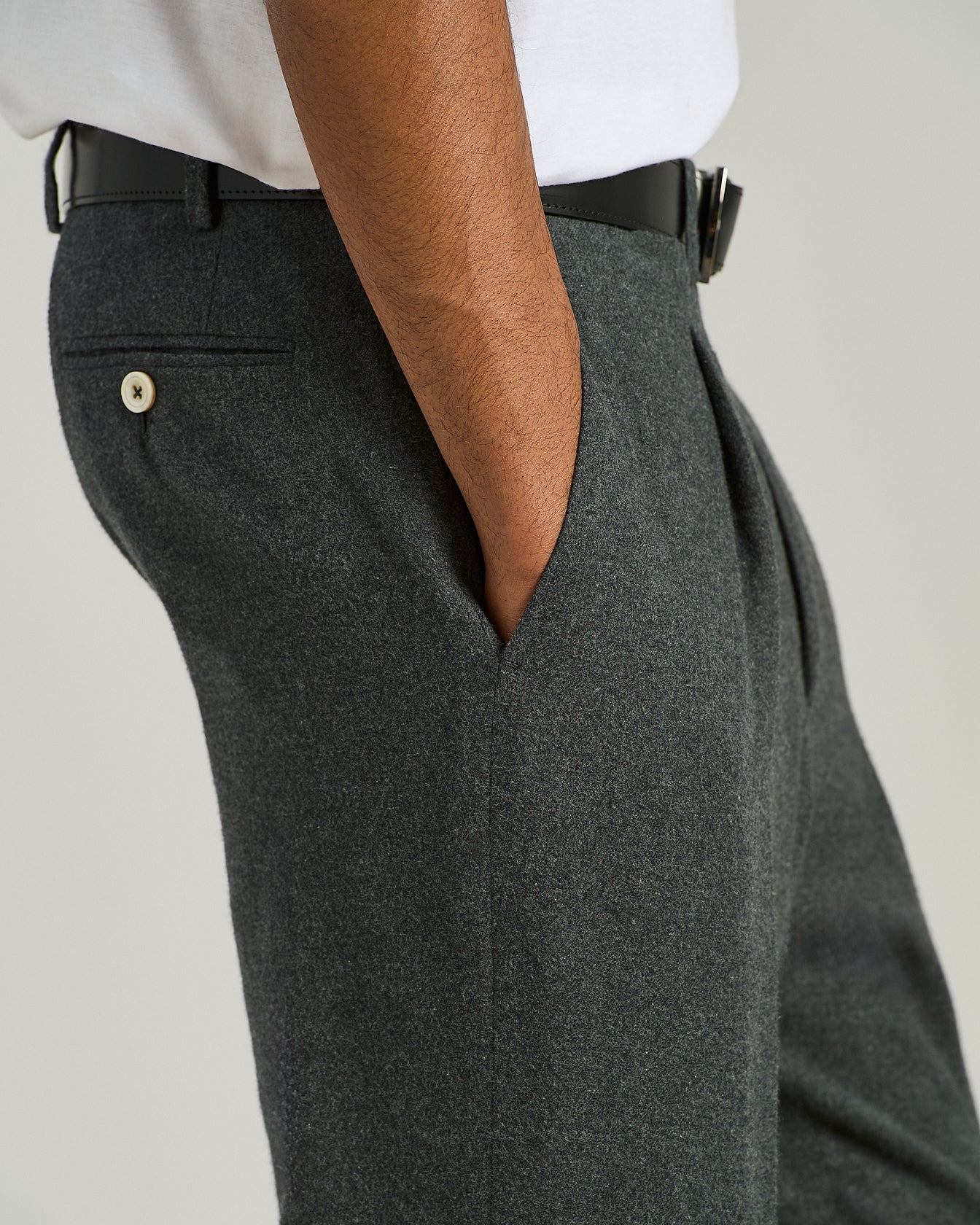 COTTON TROUSERS WITH FRONT PLEATS