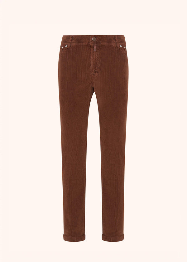 Kiton brown trousers for man, in cotton 1