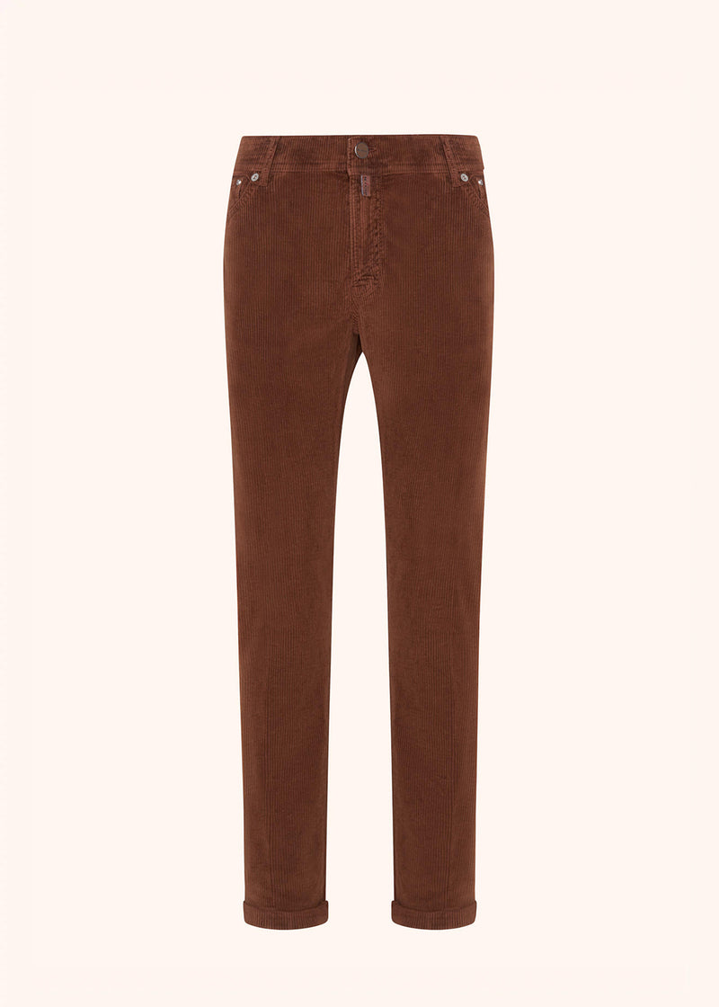 Kiton brown trousers for man, in cotton 1