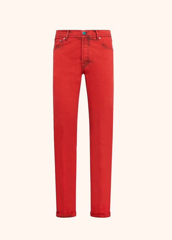 Kiton red trousers for man, in cotton 1