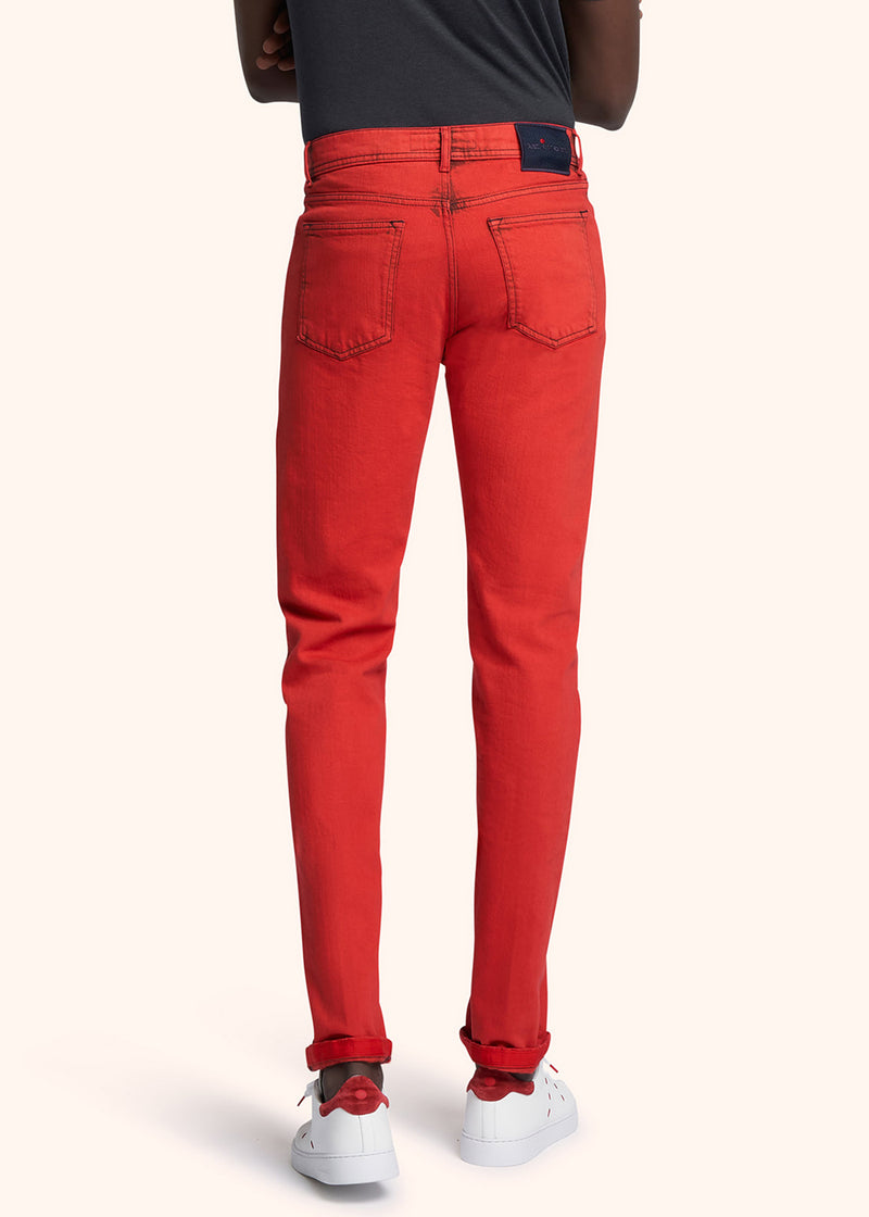 Kiton red trousers for man, in cotton 3