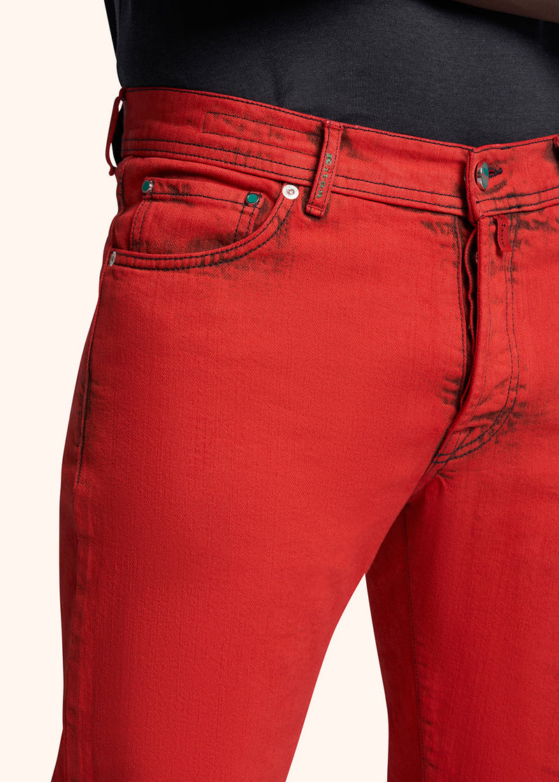 Kiton red trousers for man, in cotton 4