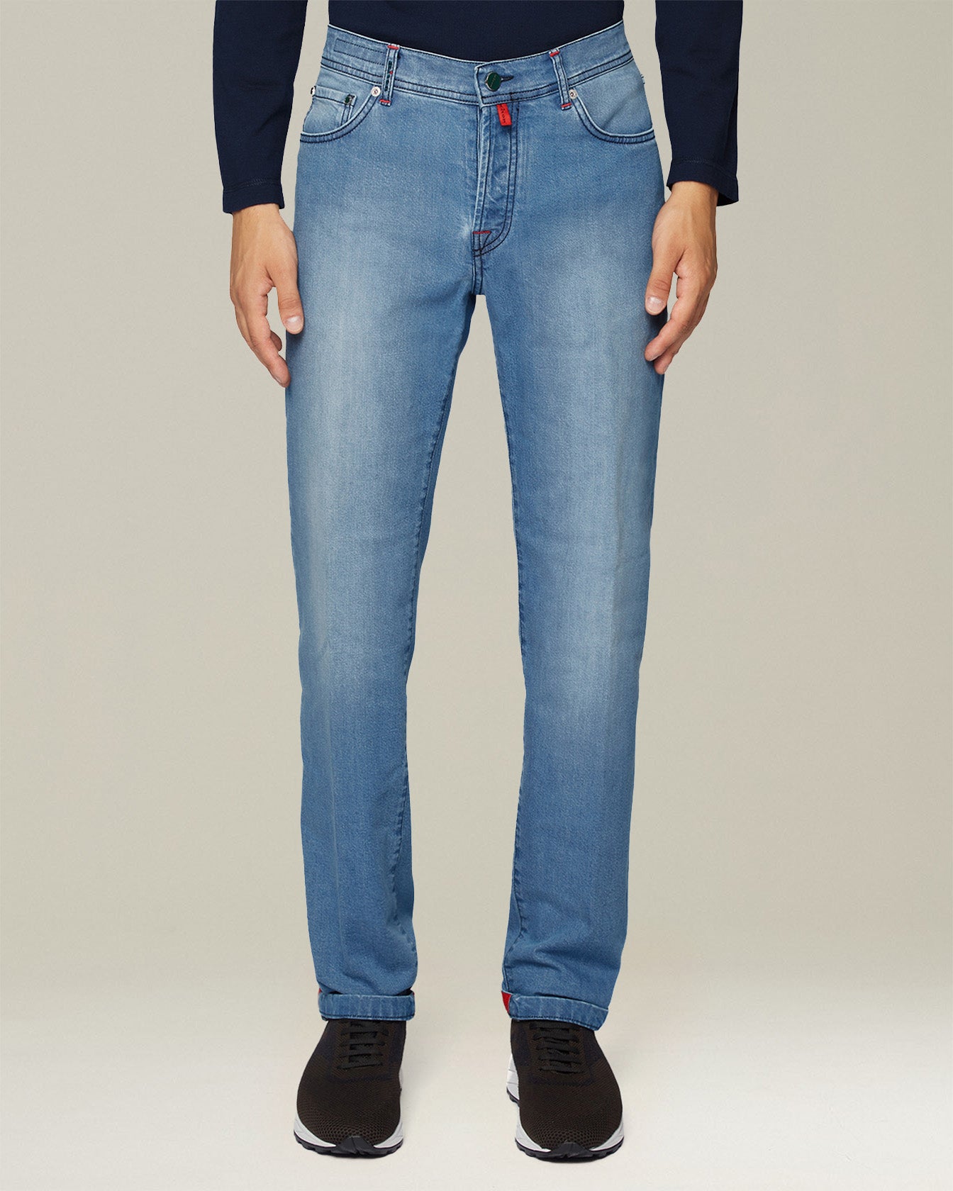 DENIM AND CASHMERE TAILORED JEANS