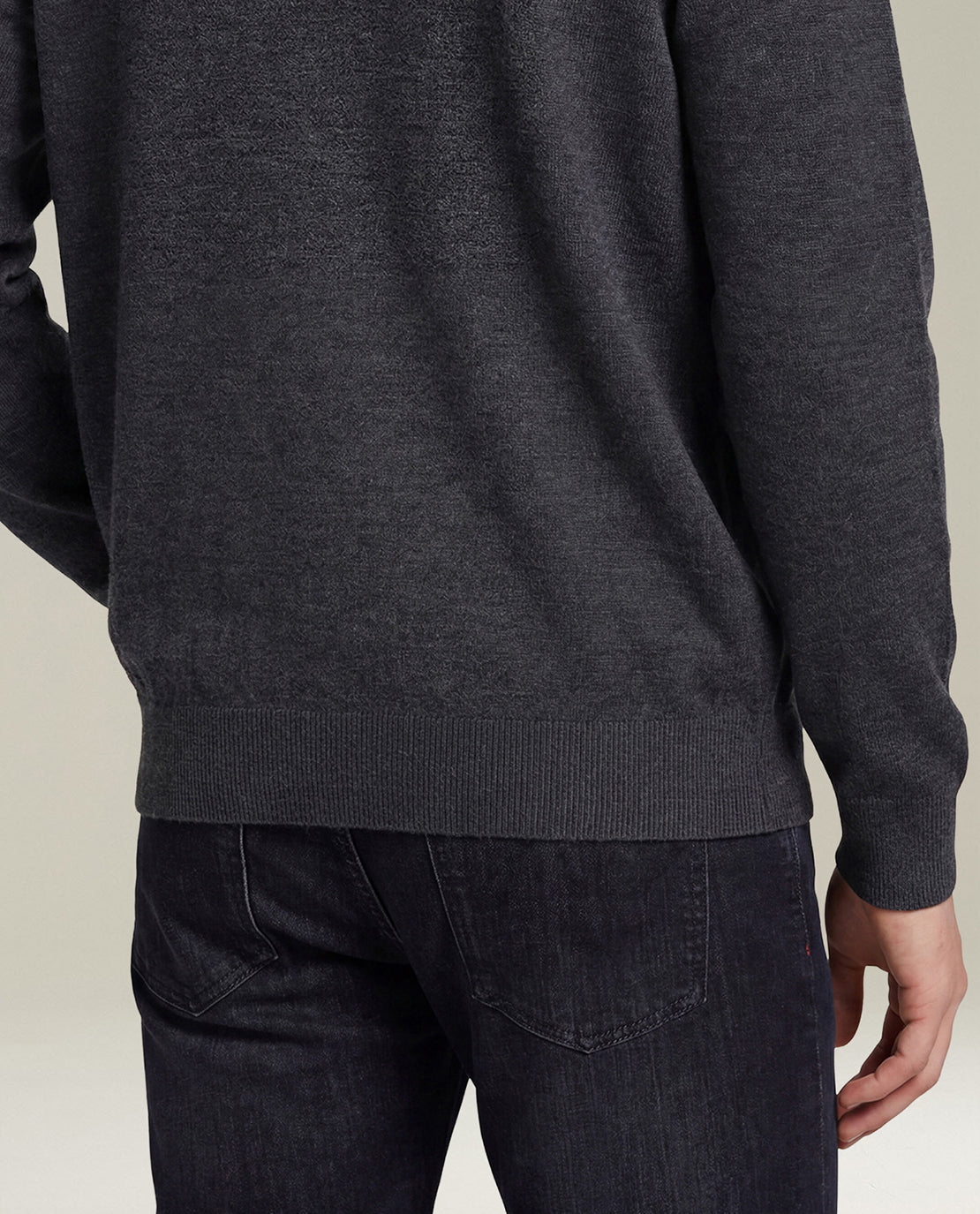 WASHED BLACK STRETCH DENIM FIVE-POCKET JEANS