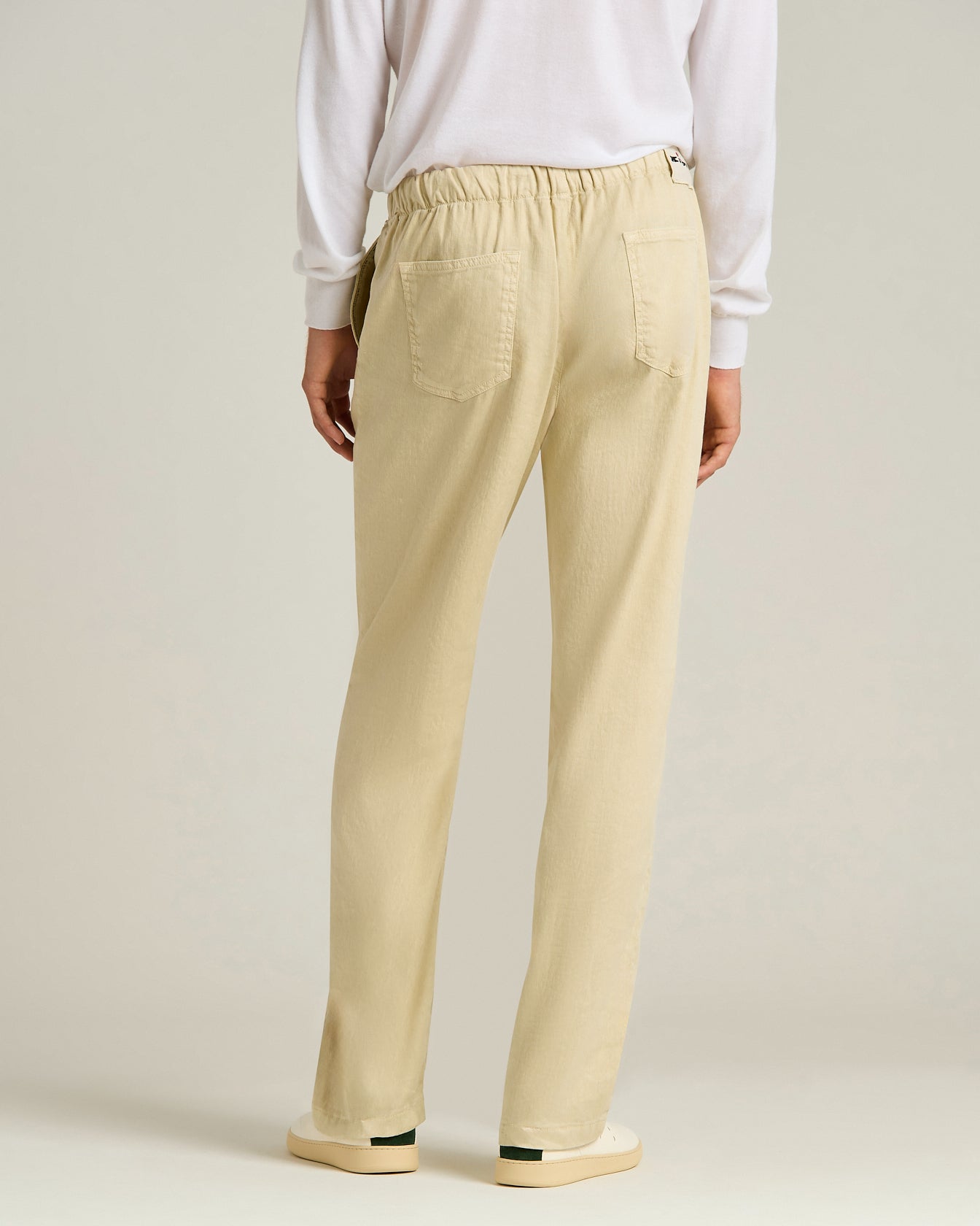 LINEN AND COTTON BLEND TROUSERS