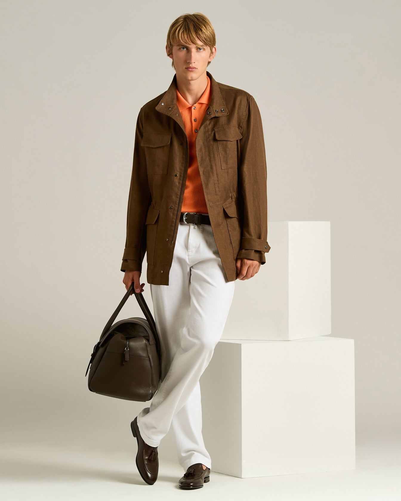 STRETCH COTTON FIVE-POCKET TROUSERS