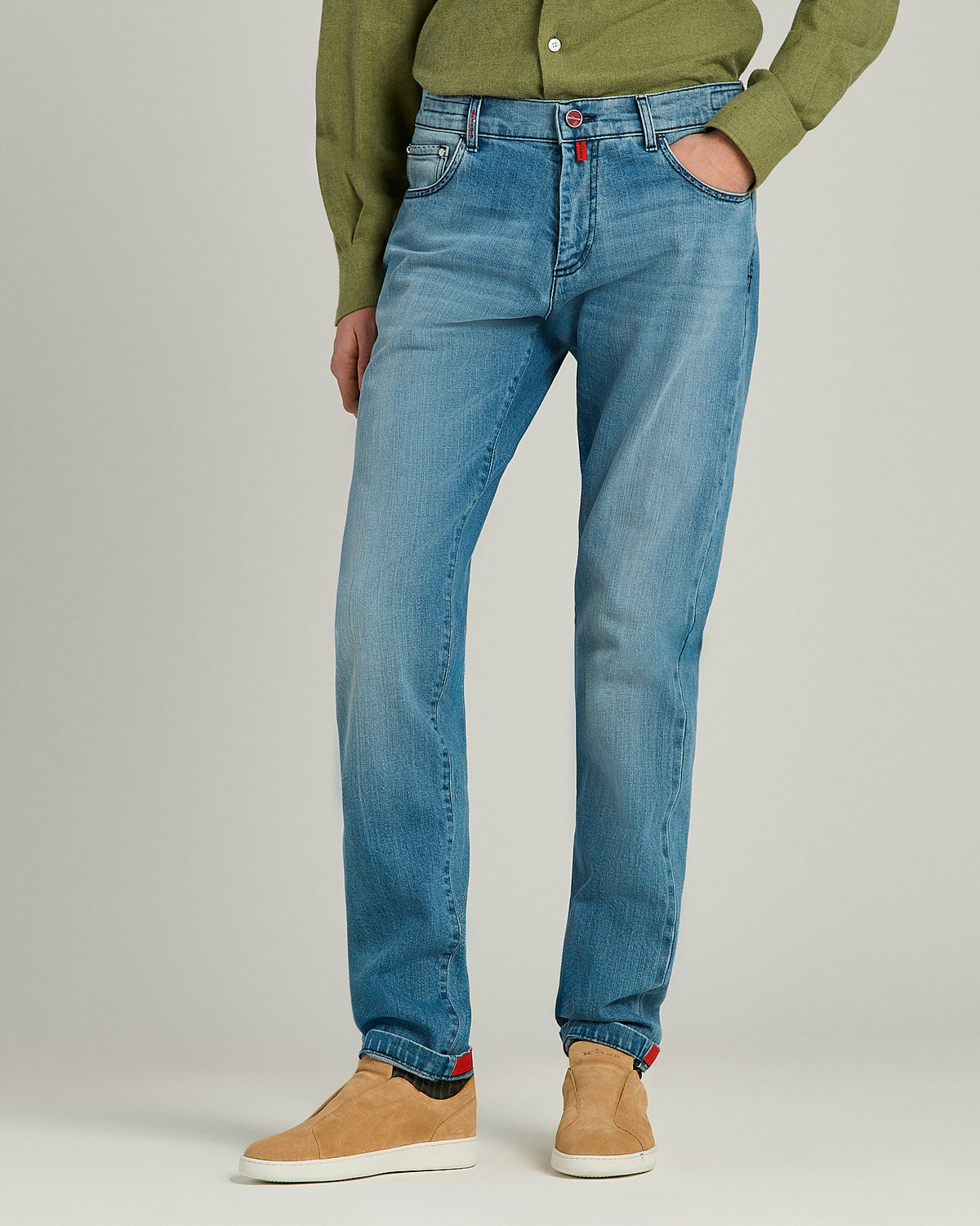 STRETCH COTTON SARTORIAL FIVE-POCKET DENIM JEANS 2