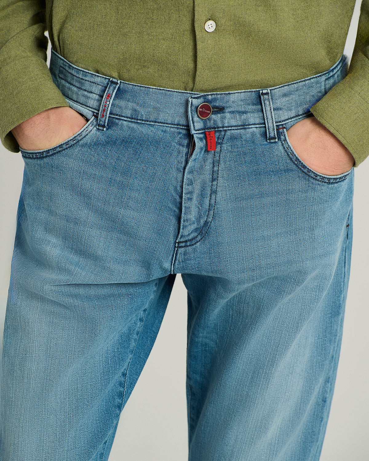 STRETCH COTTON SARTORIAL FIVE-POCKET DENIM JEANS 4