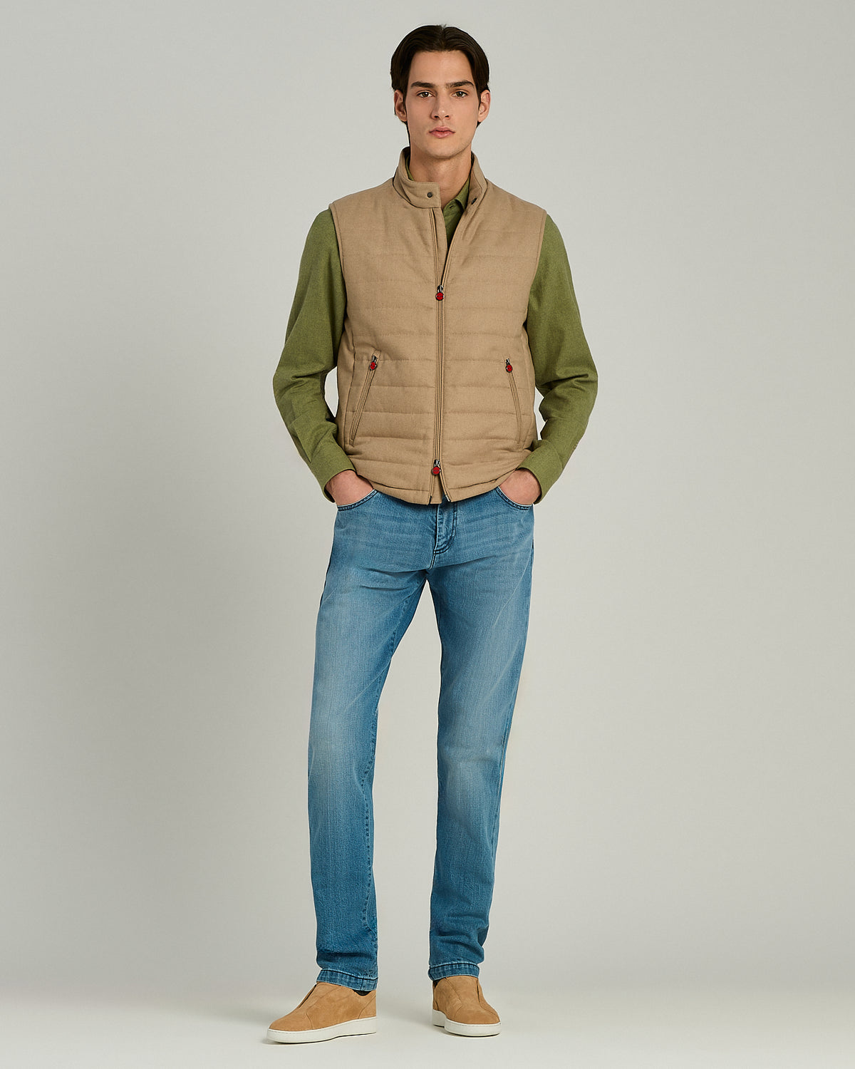 STRETCH COTTON SARTORIAL FIVE-POCKET DENIM JEANS 5