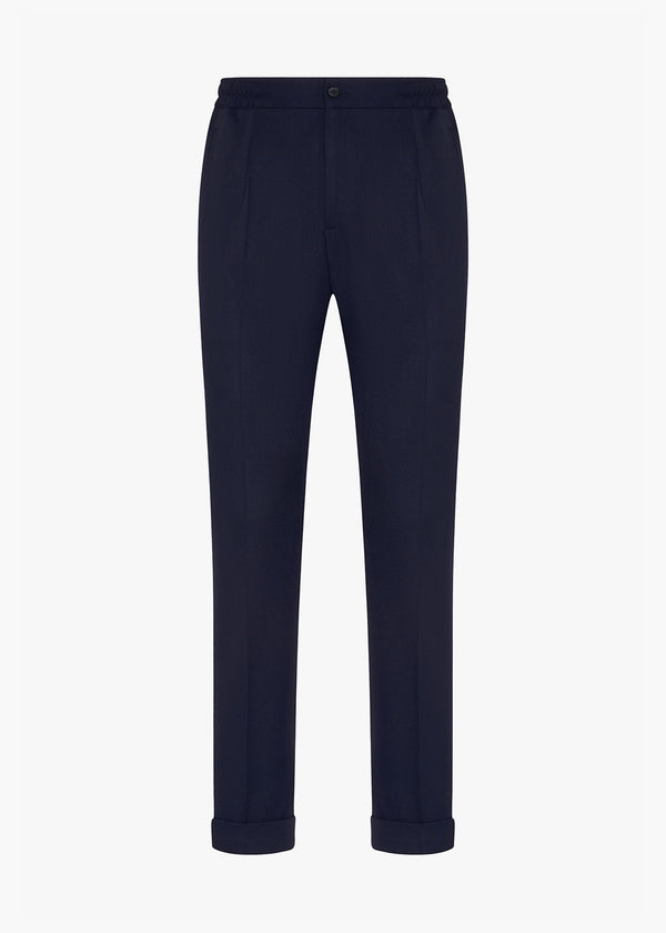 Knt blue trousers for man, in virgin wool 1