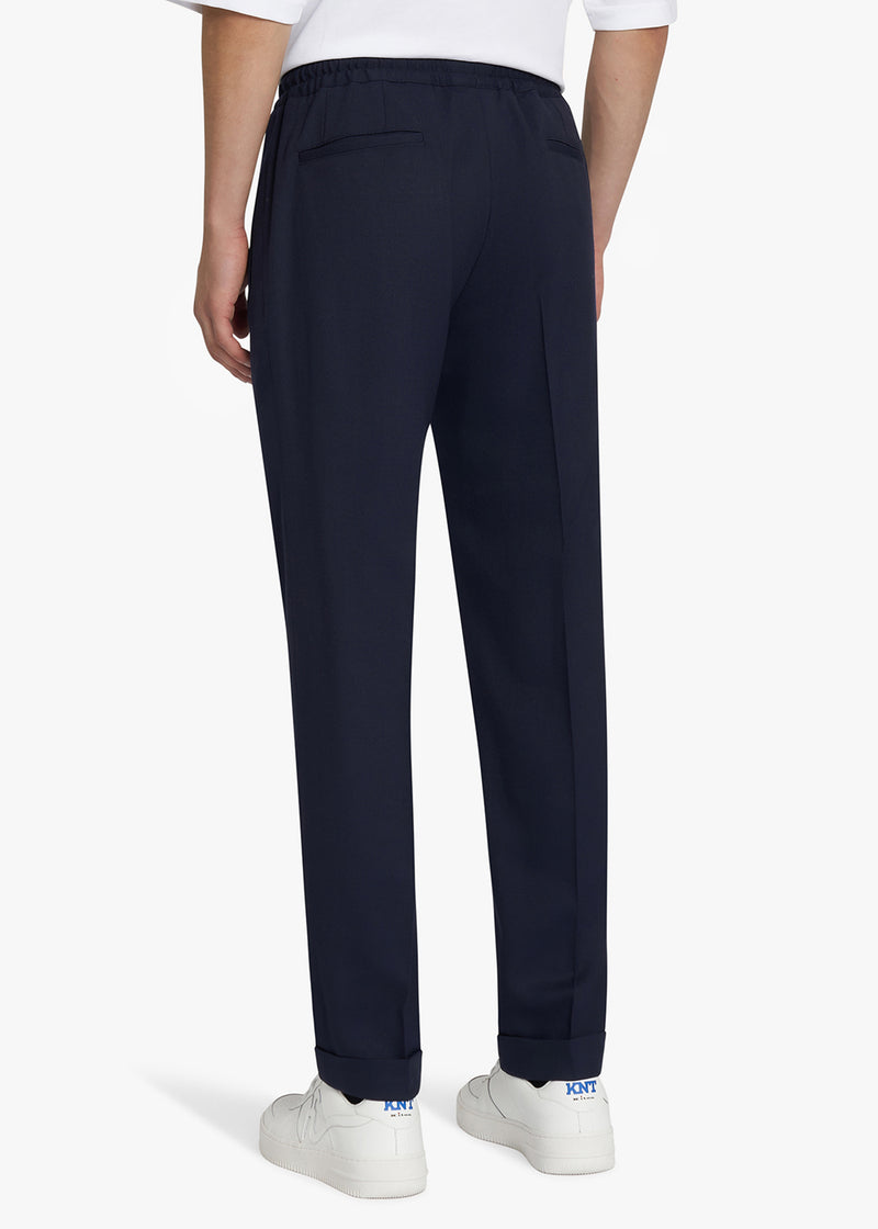 Knt blue trousers for man, in virgin wool 3