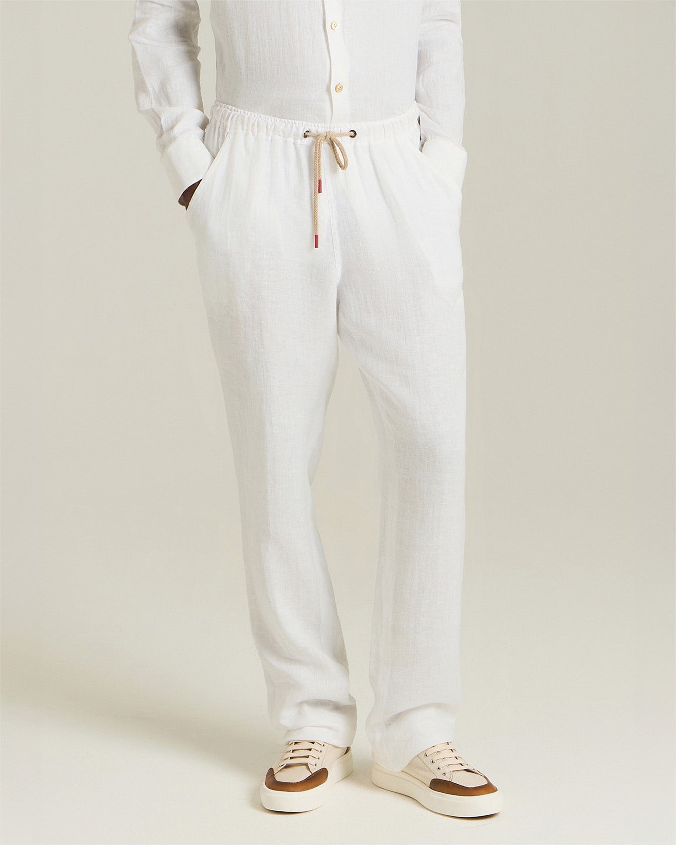 LINEN COMFORT-FIT PULL-ON TROUSERS