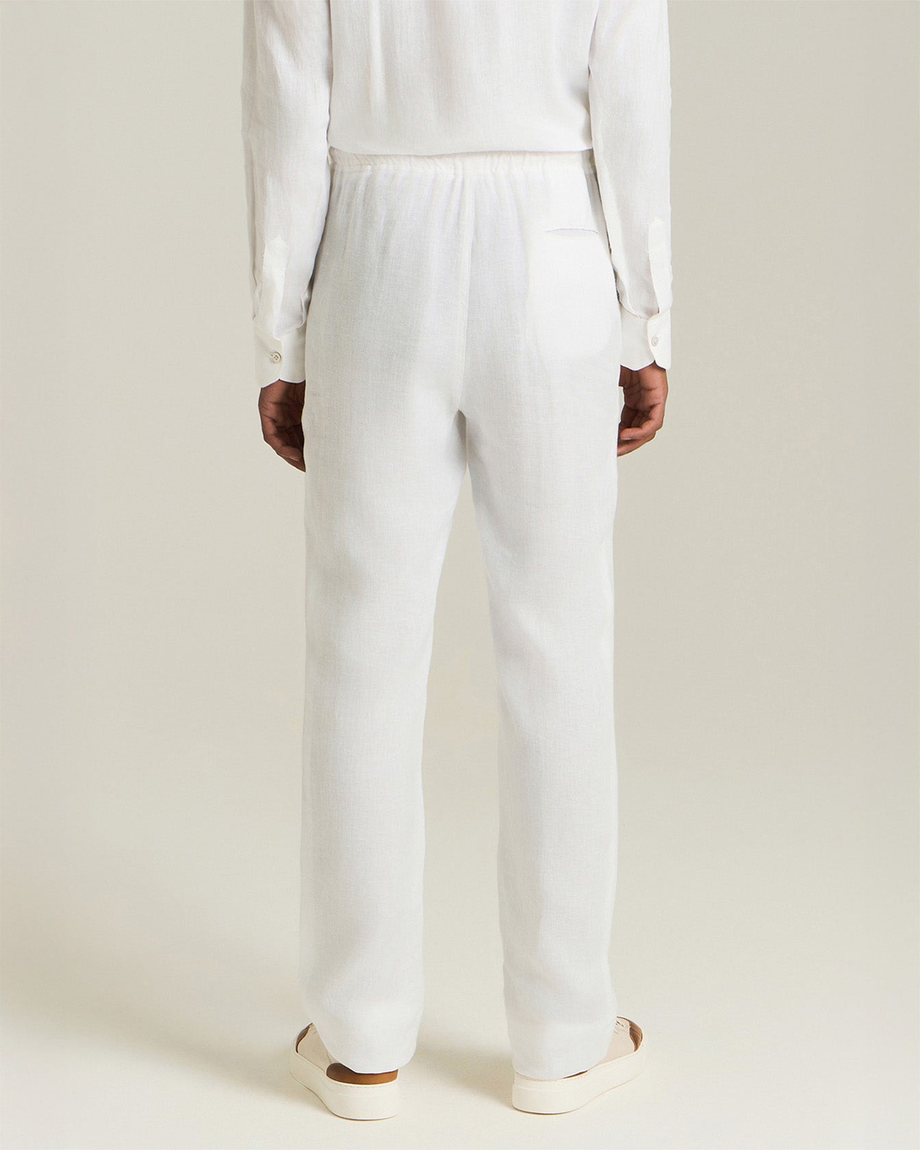 LINEN COMFORT-FIT PULL-ON TROUSERS