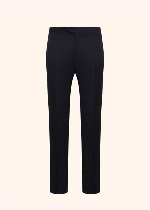 Kiton black tuxedo trousers for man, in wool 1