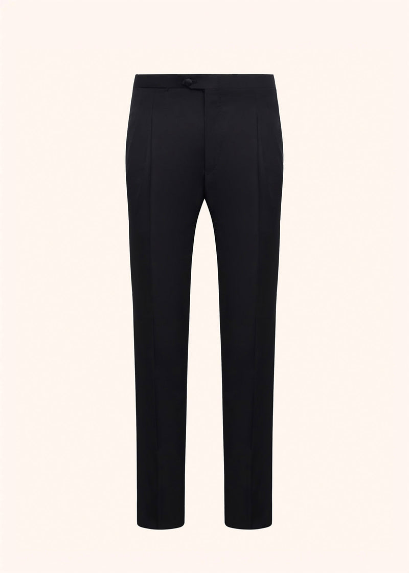 Kiton black tuxedo trousers for man, in wool 1