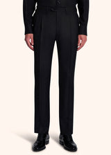 Kiton black tuxedo trousers for man, in wool 2