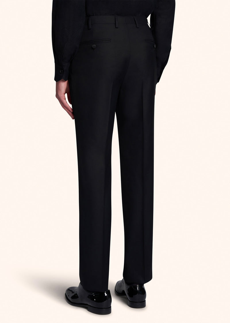 Kiton black tuxedo trousers for man, in wool 3