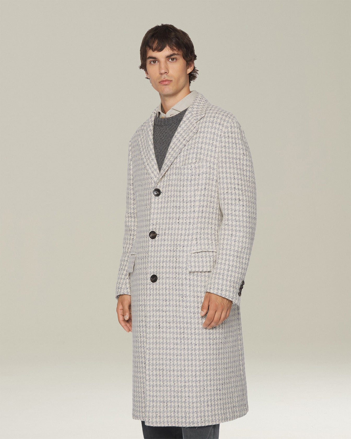 HOUNDSTOOTH CASHMERE BLEND COAT