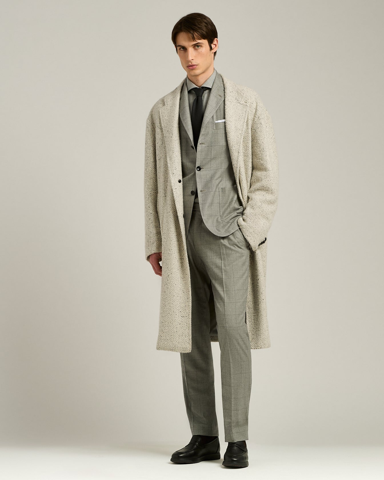 PURE CASHMERE BOUCLÉ OVERCOAT