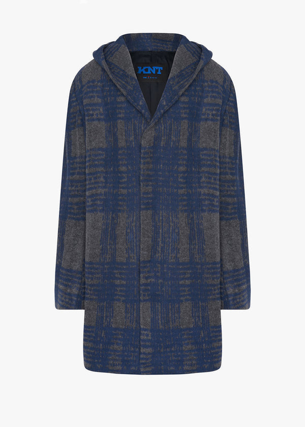 Knt grey/blue overcoat in cashmere 1