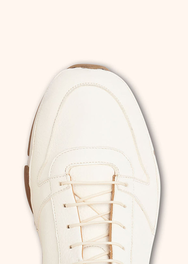 Kiton white/blue sneakers shoes for man, in deerskin 4