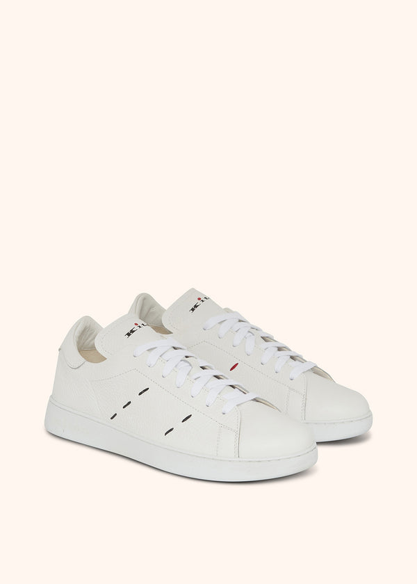 Kiton white sneakers shoes for man, in calfskin 2