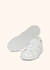 Kiton white sneakers shoes for man, in calfskin 3