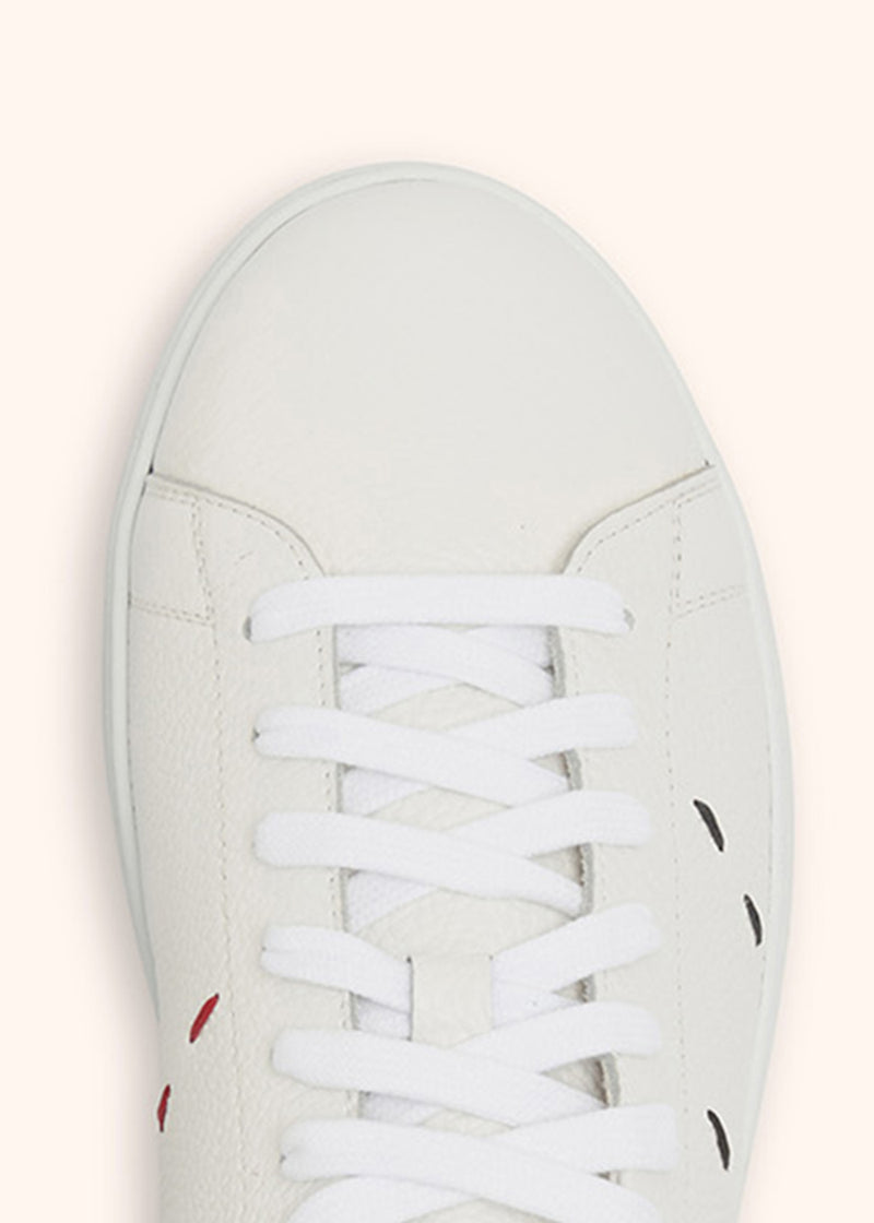 Kiton white sneakers shoes for man, in calfskin 4