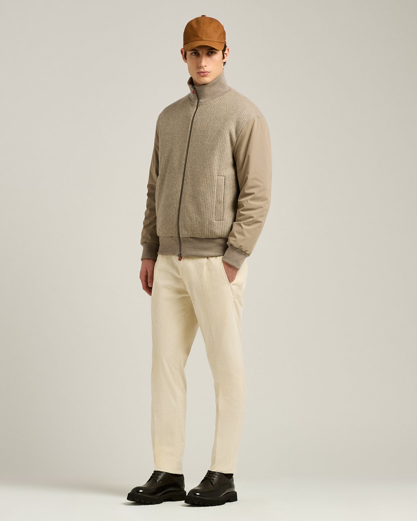 DEERSKIN AND CALFSKIN LACE-UP SHOE