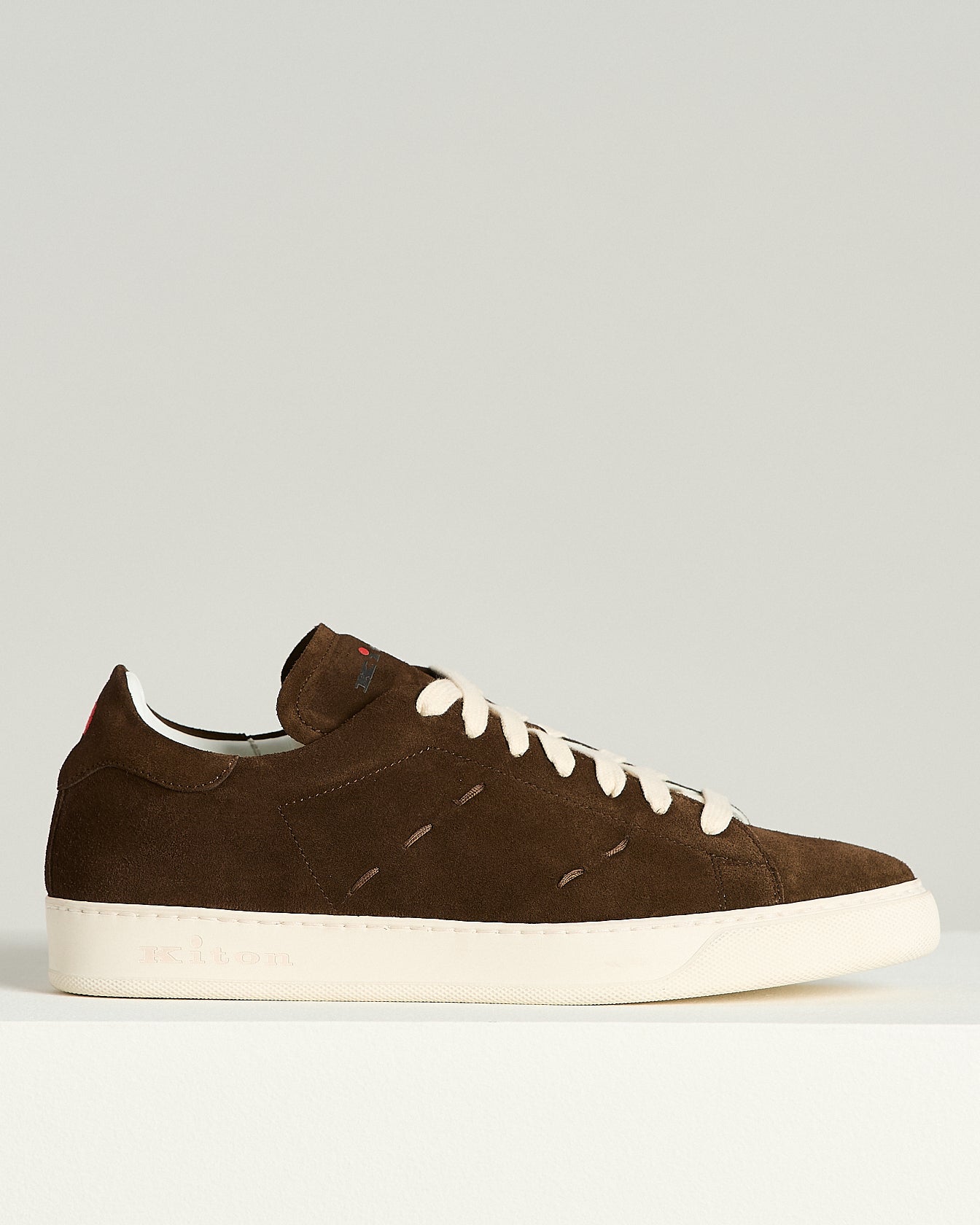 SUEDE SNEAKERS WITH CONTRAST STITCHING AND RUBBER SOLE