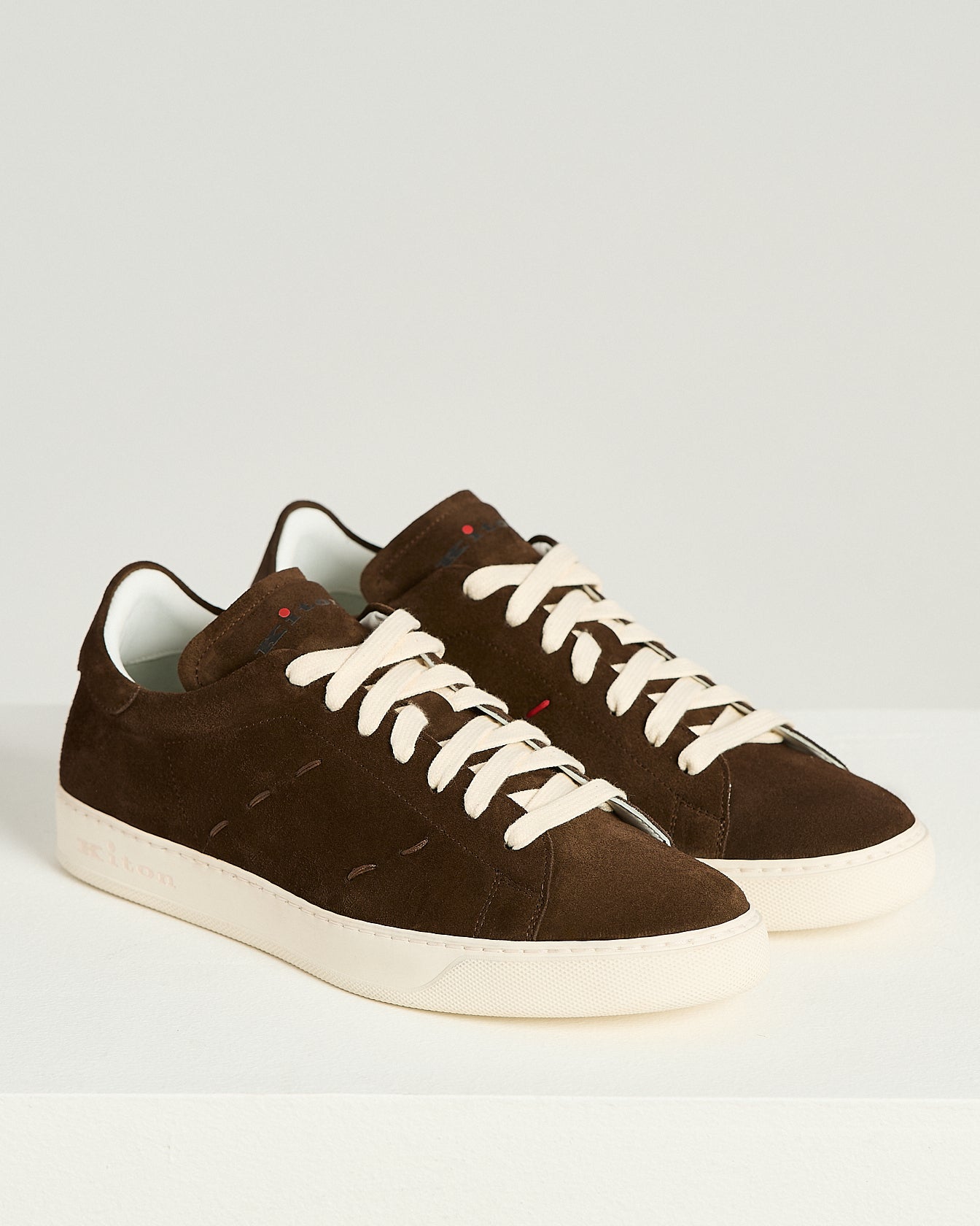 SUEDE SNEAKERS WITH CONTRAST STITCHING AND RUBBER SOLE