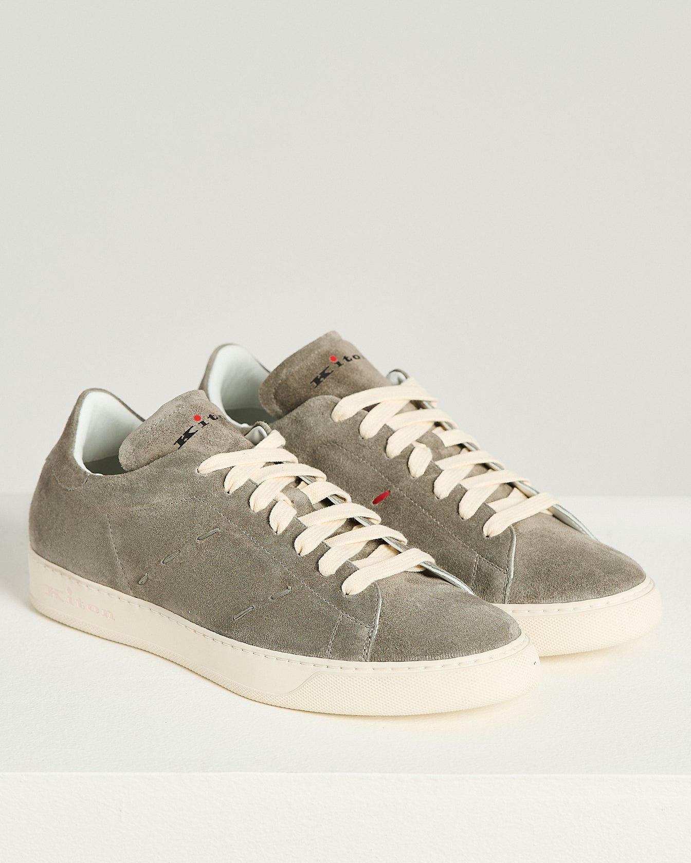 SUEDE SNEAKERS WITH CONTRAST STITCHING AND RUBBER SOLE
