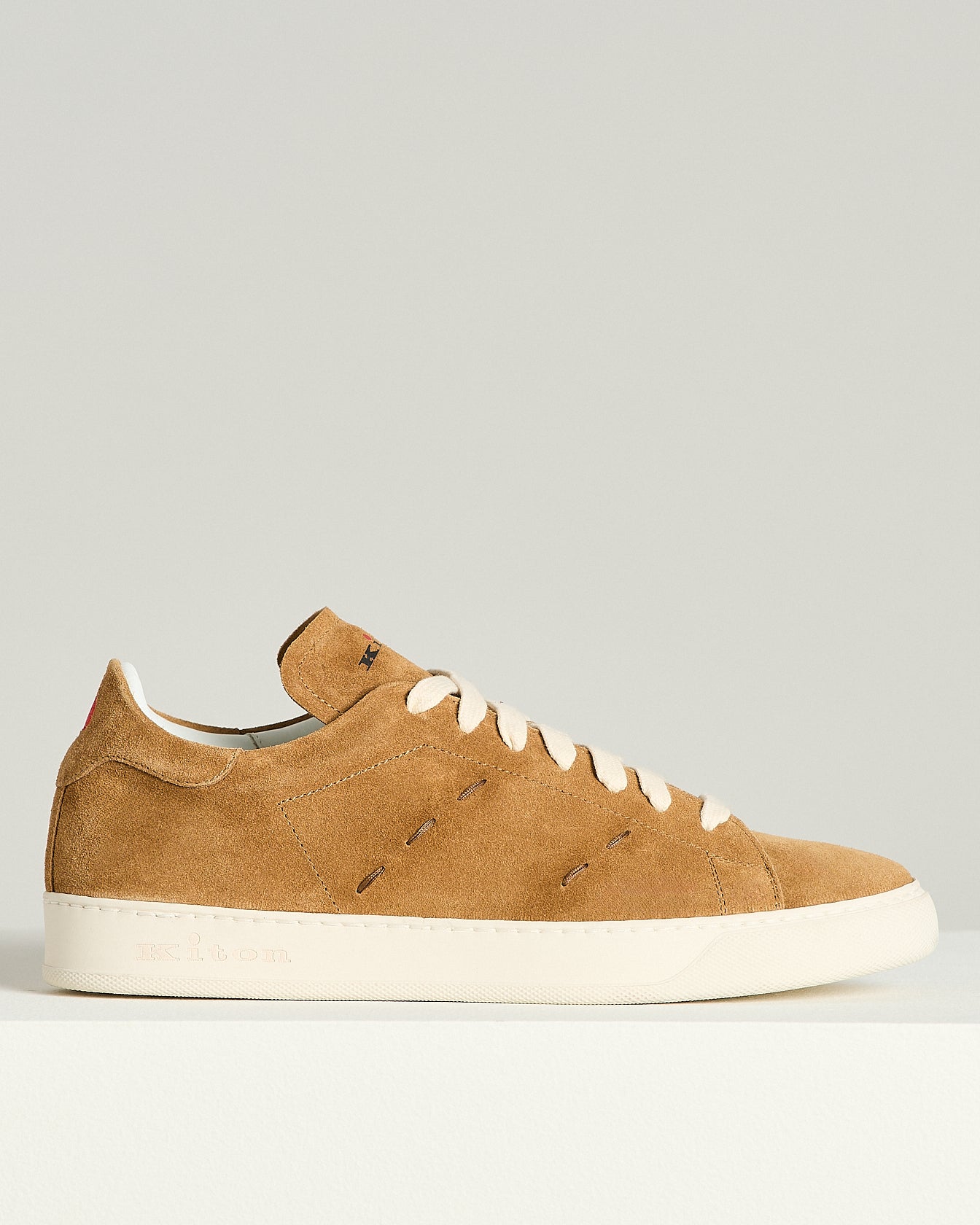 SUEDE SNEAKERS WITH CONTRAST STITCHING AND RUBBER SOLE