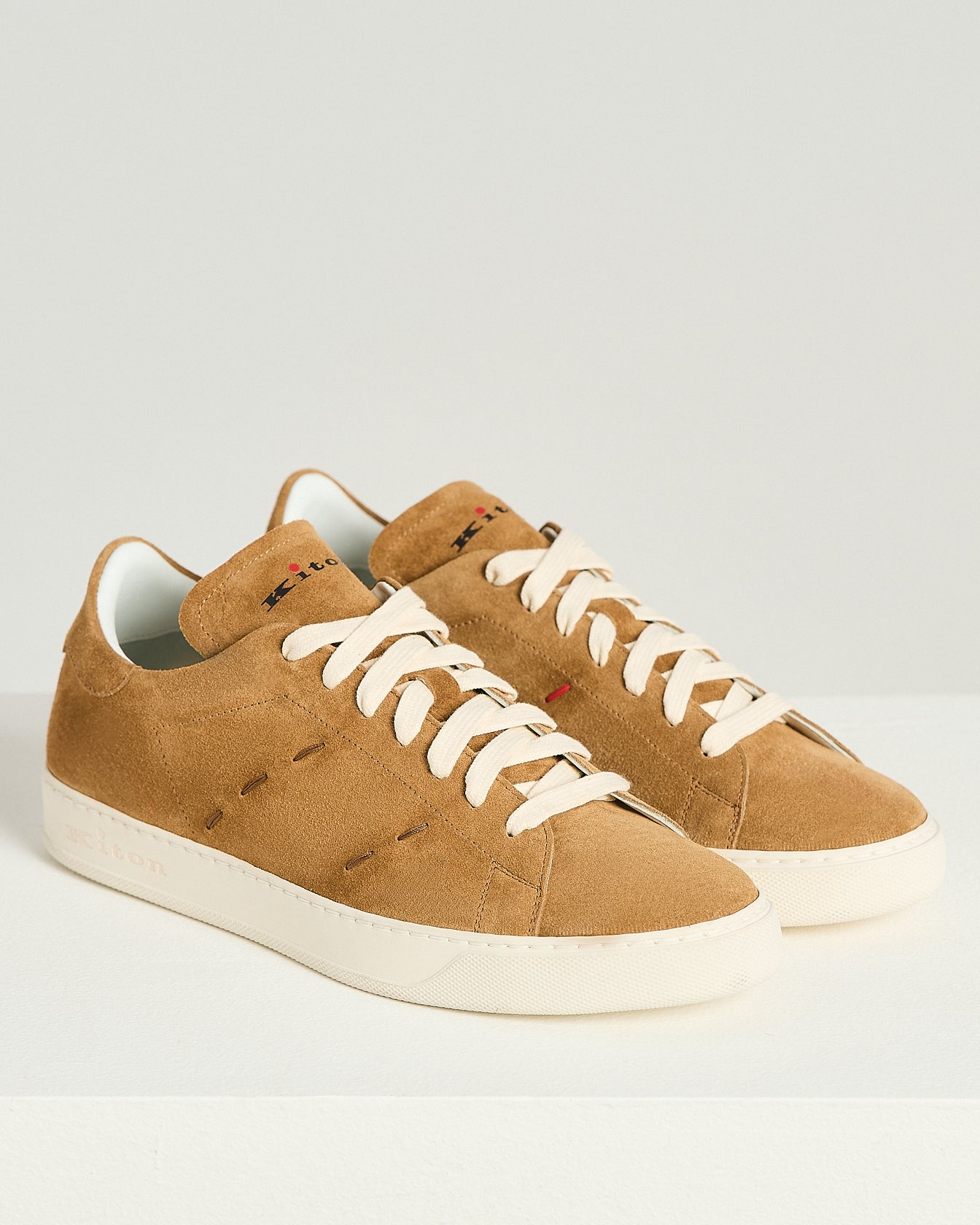 SUEDE SNEAKERS WITH CONTRAST STITCHING AND RUBBER SOLE