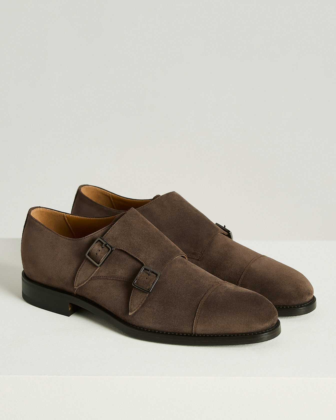 brown buckle dress shoes Men's double buckle shoe in sienna brown leather