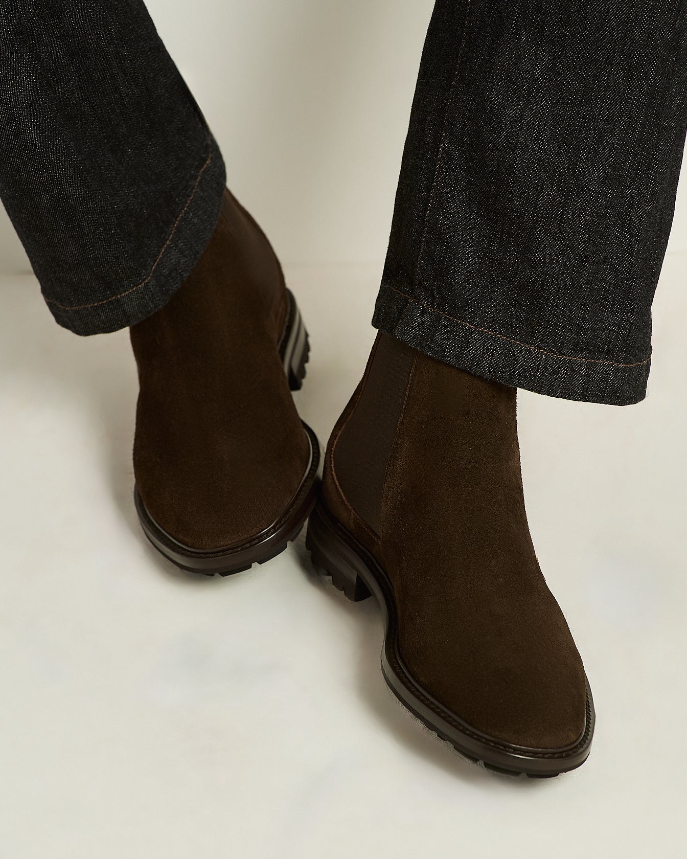 SUEDE CHELSEA BOOTS WITH LUG SOLE