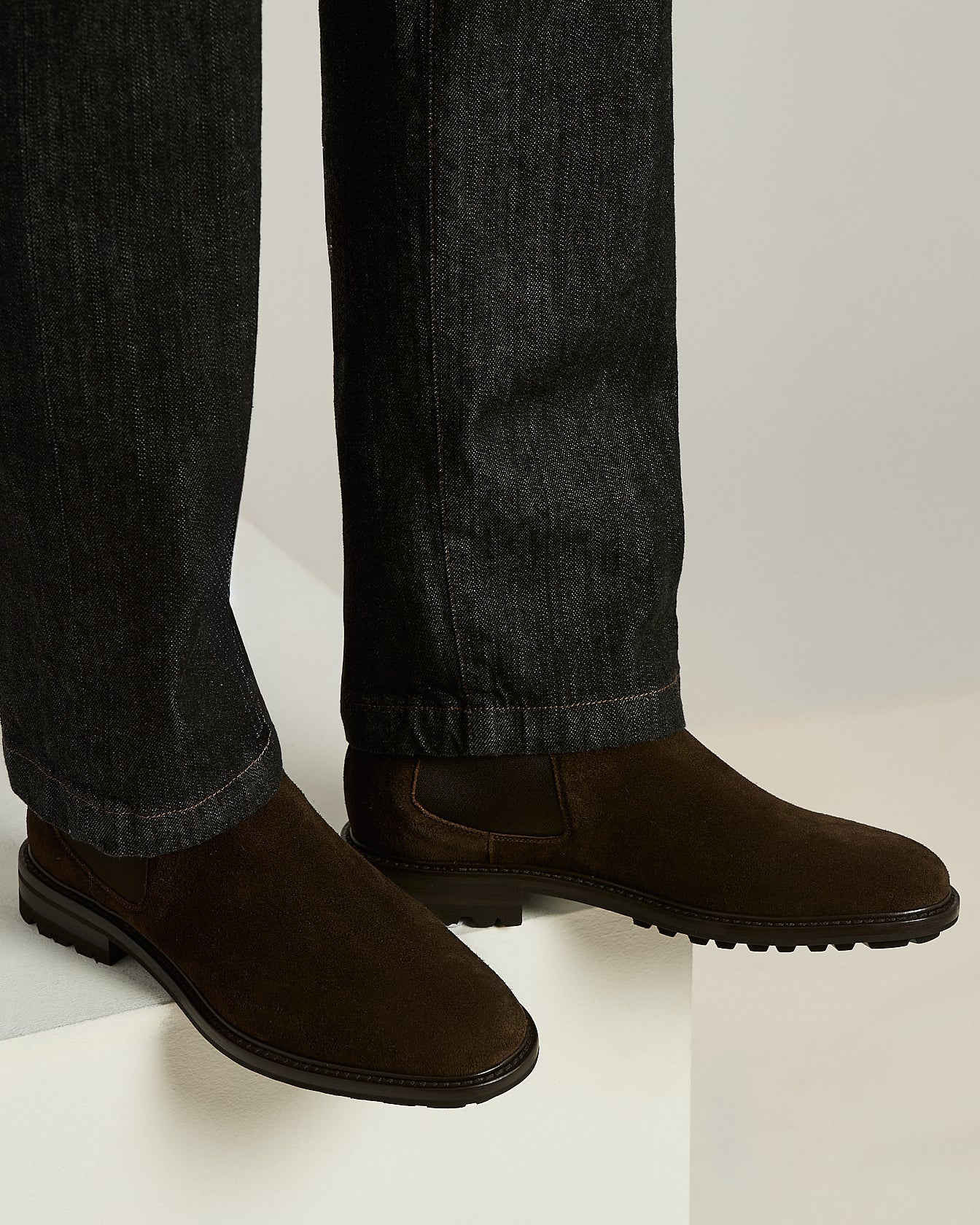 SUEDE CHELSEA BOOTS WITH LUG SOLE