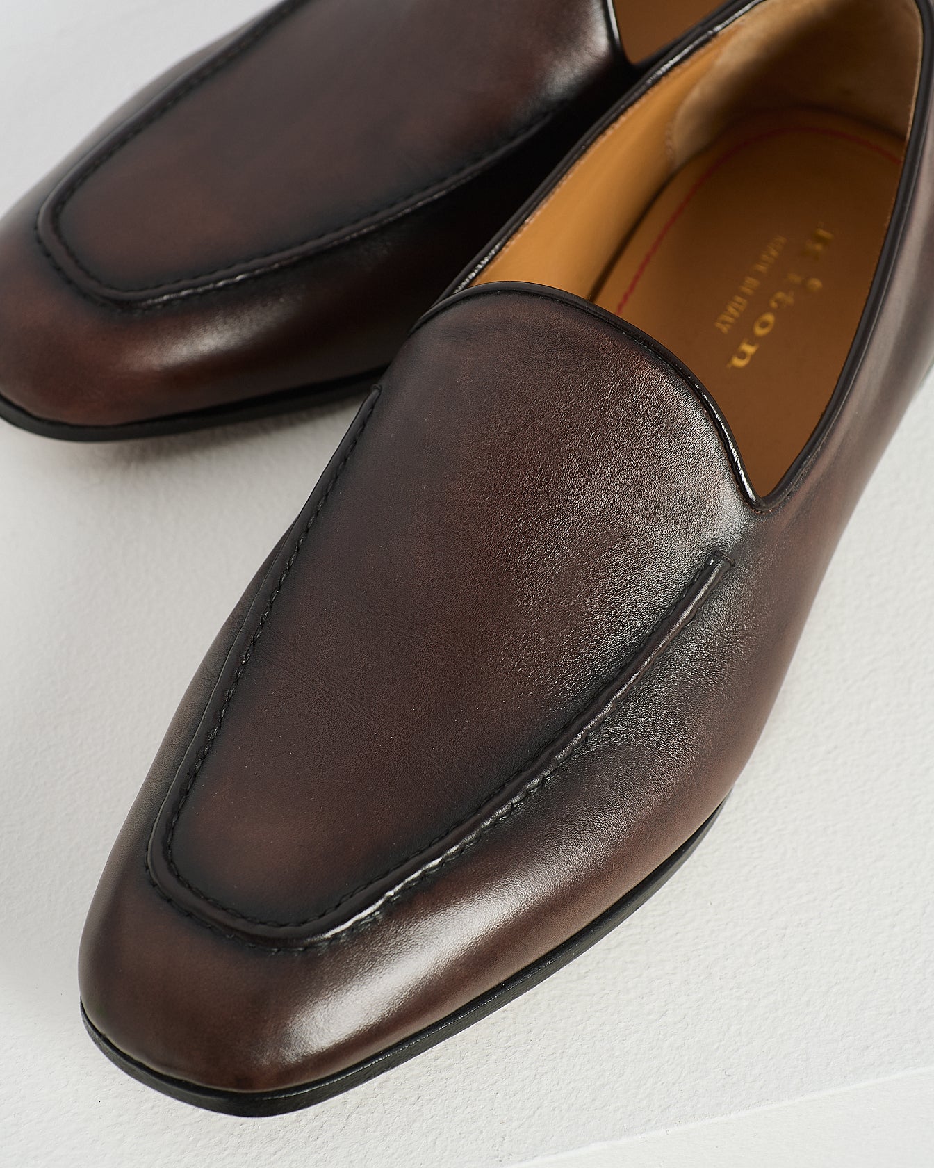 SHADED CALFSKIN SLIPPER LOAFERS