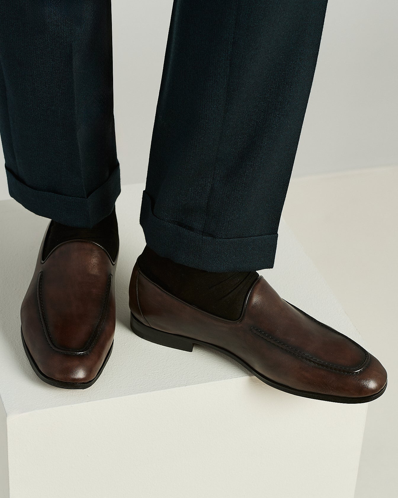 SHADED CALFSKIN SLIPPER LOAFERS