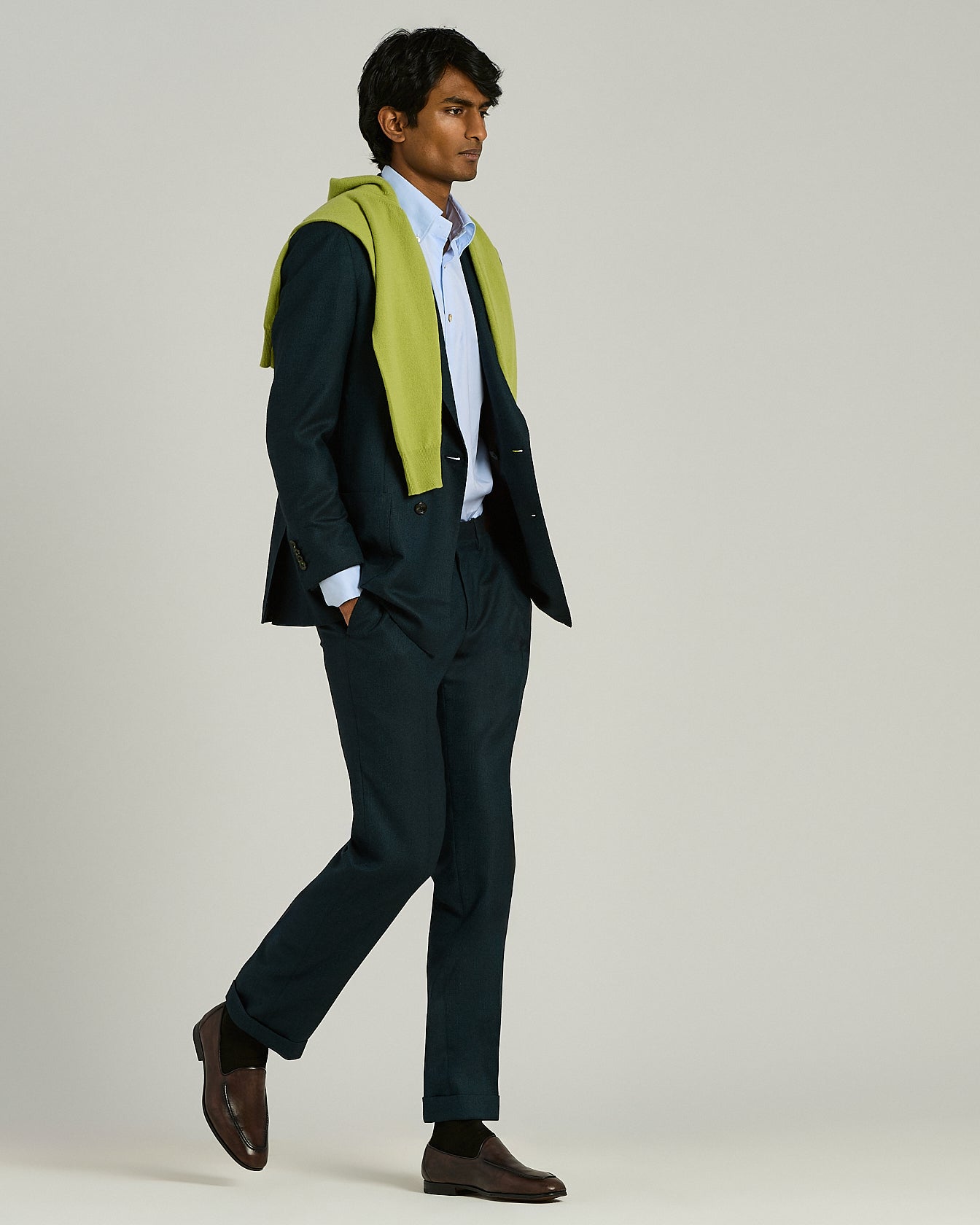 SHADED CALFSKIN SLIPPER LOAFERS