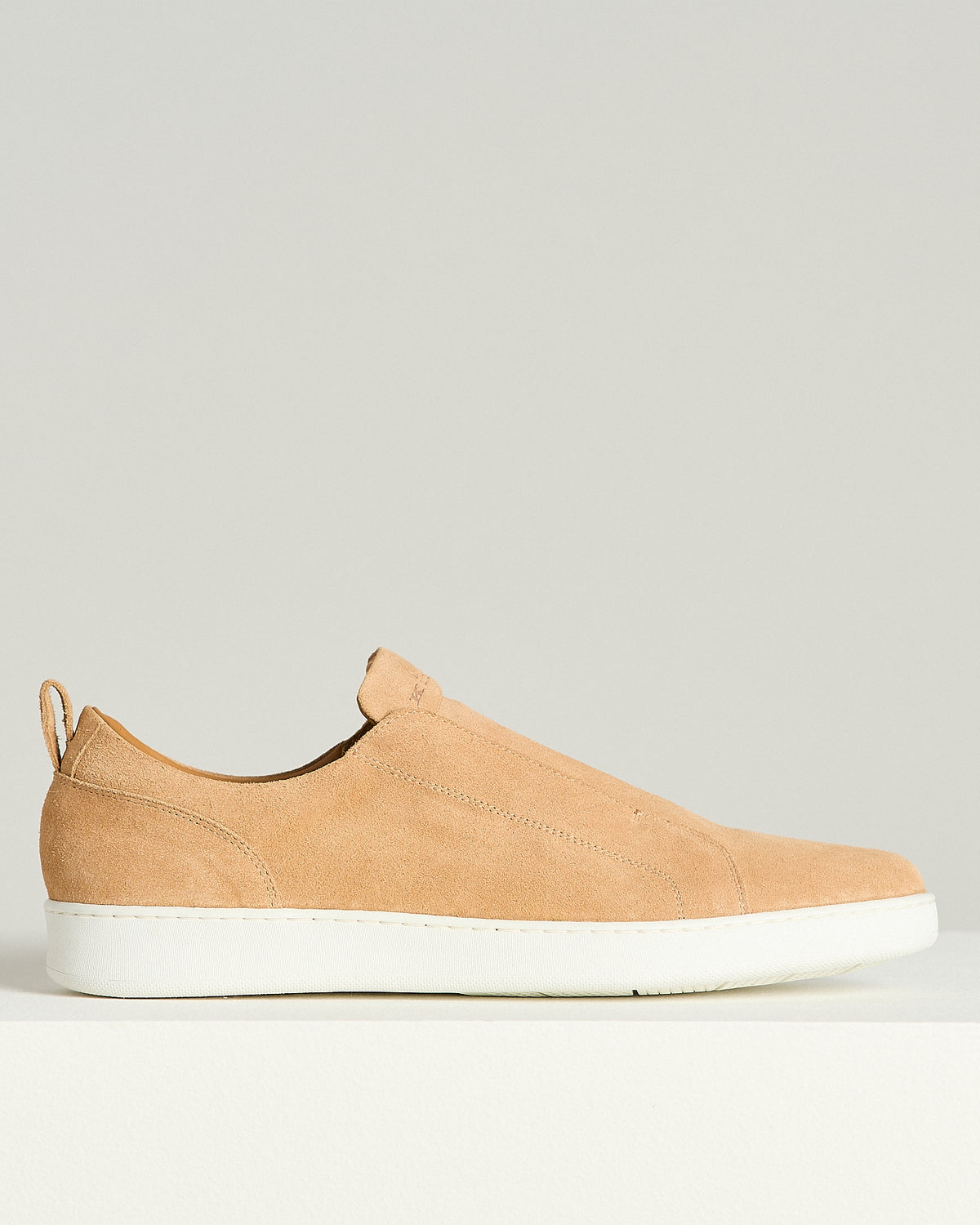 COGNAC SUEDE SLIP-ON SNEAKERS 1