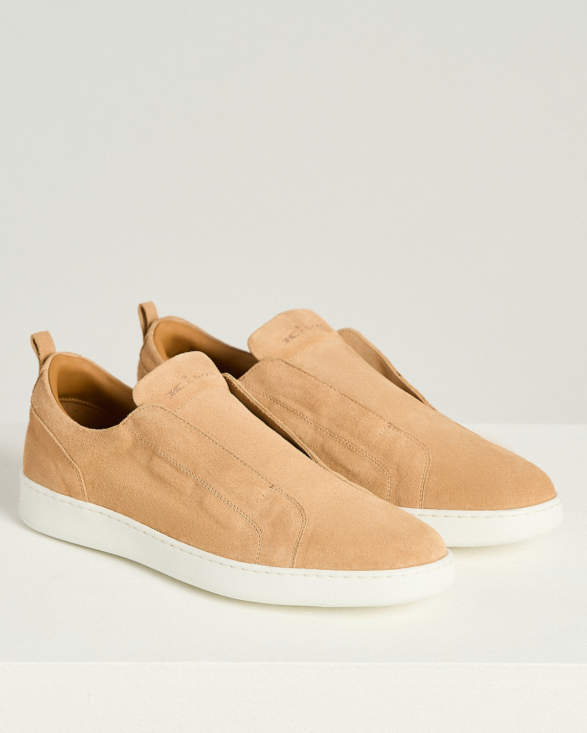 COGNAC SUEDE SLIP-ON SNEAKERS 2