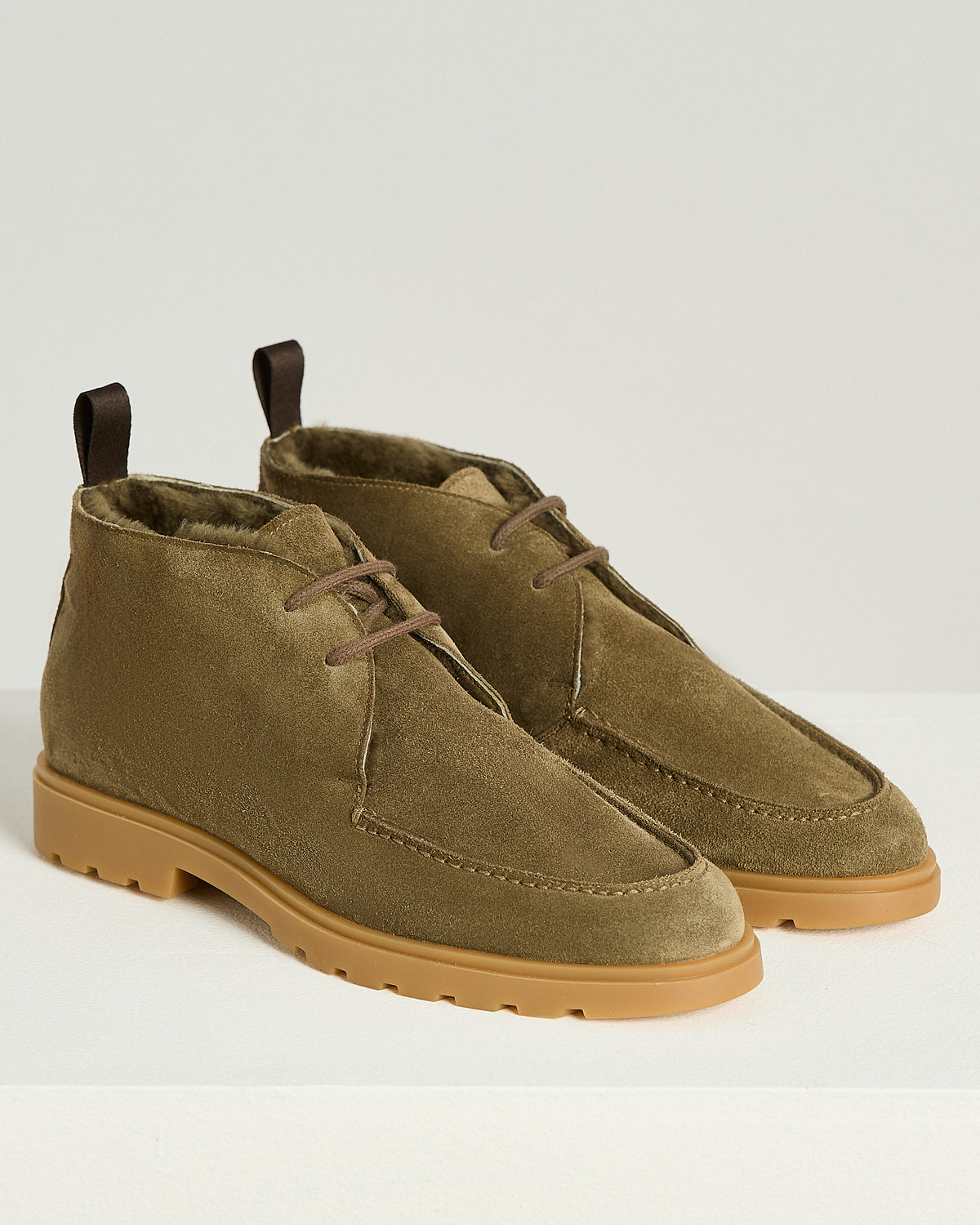 MUD SUEDE HIGH-TOP SHOES WITH SHEARLING LINING AND LUG SOLE 2
