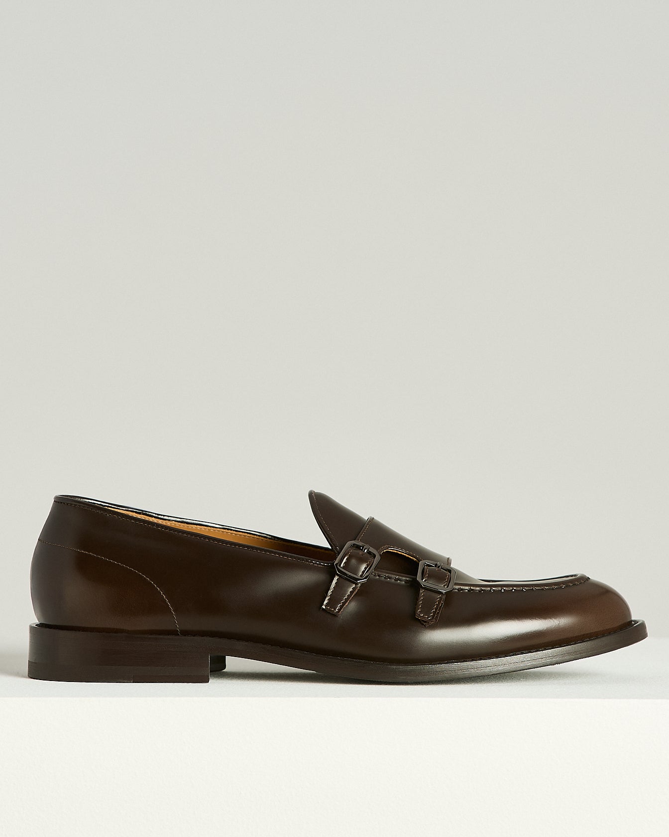 BRUSHED CALFSKIN DOUBLE MONK STRAP LOAFERS