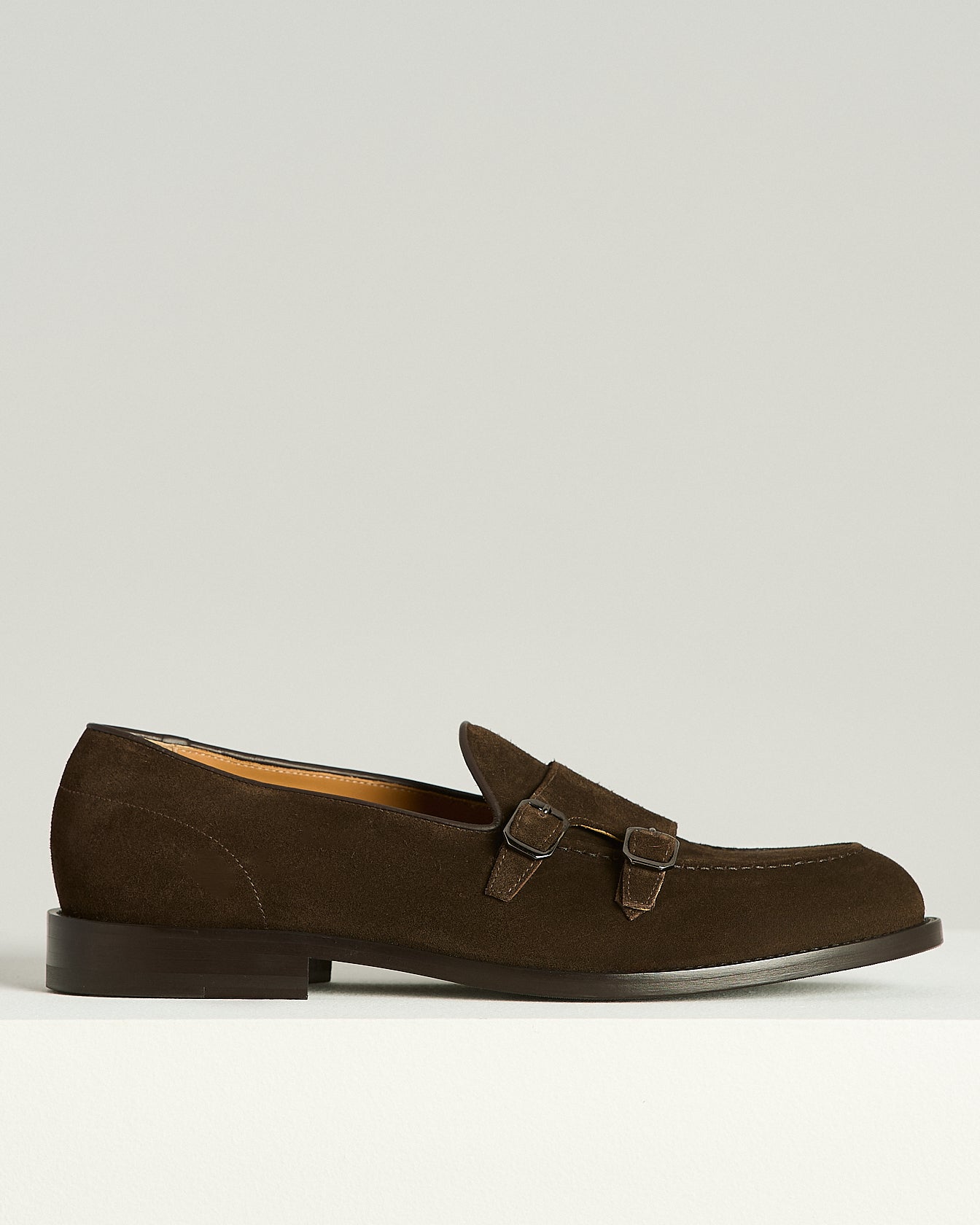 SUEDE DOUBLE MONK STRAP LOAFERS