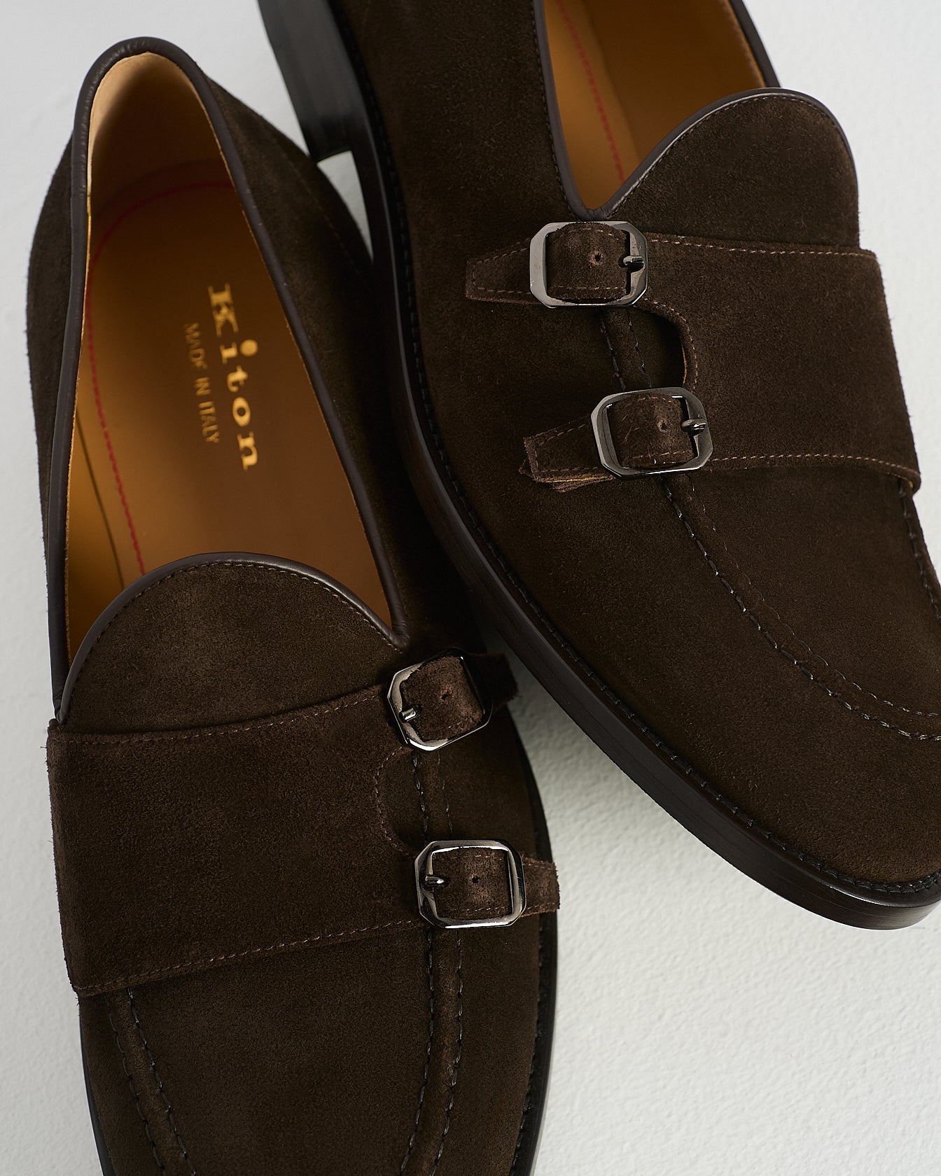 SUEDE DOUBLE MONK STRAP LOAFERS