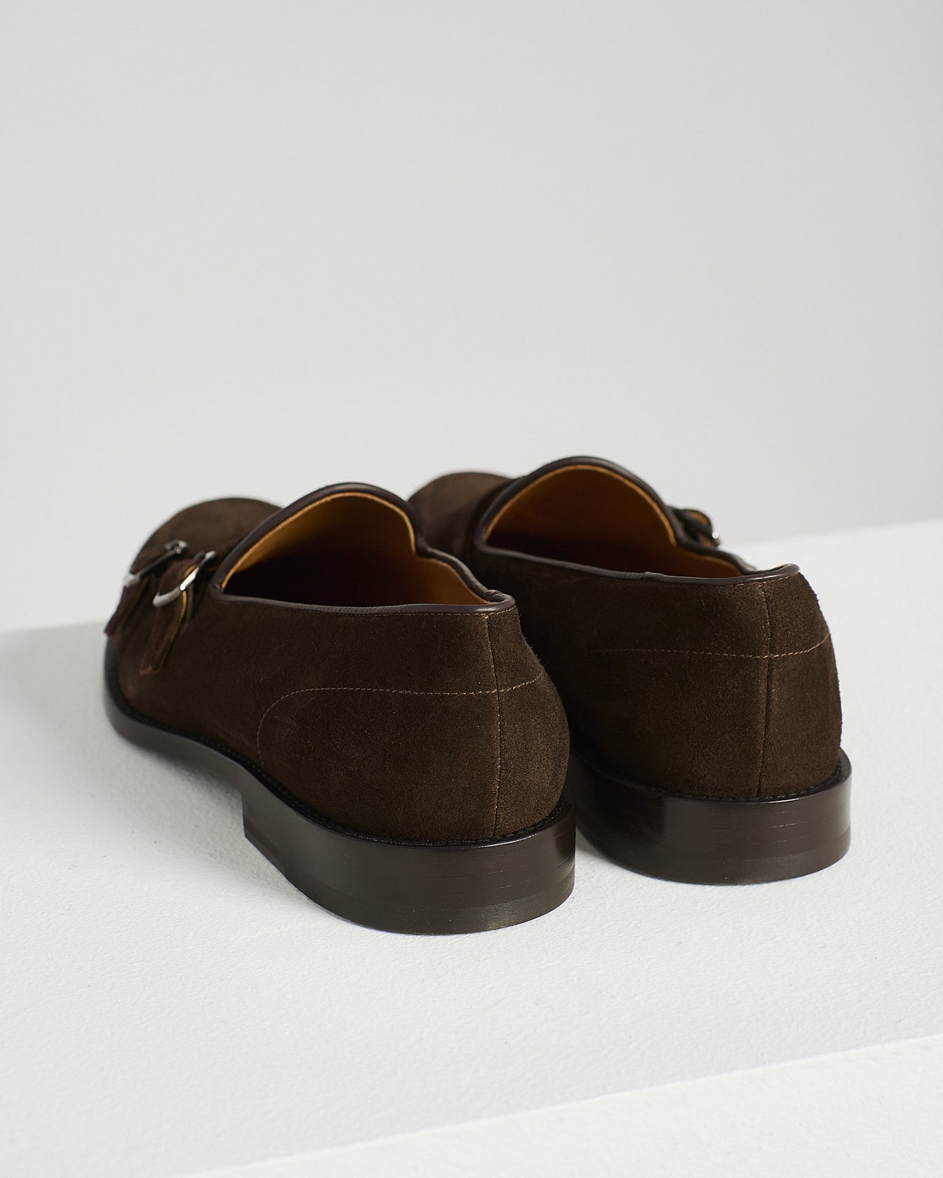 SUEDE DOUBLE MONK STRAP LOAFERS