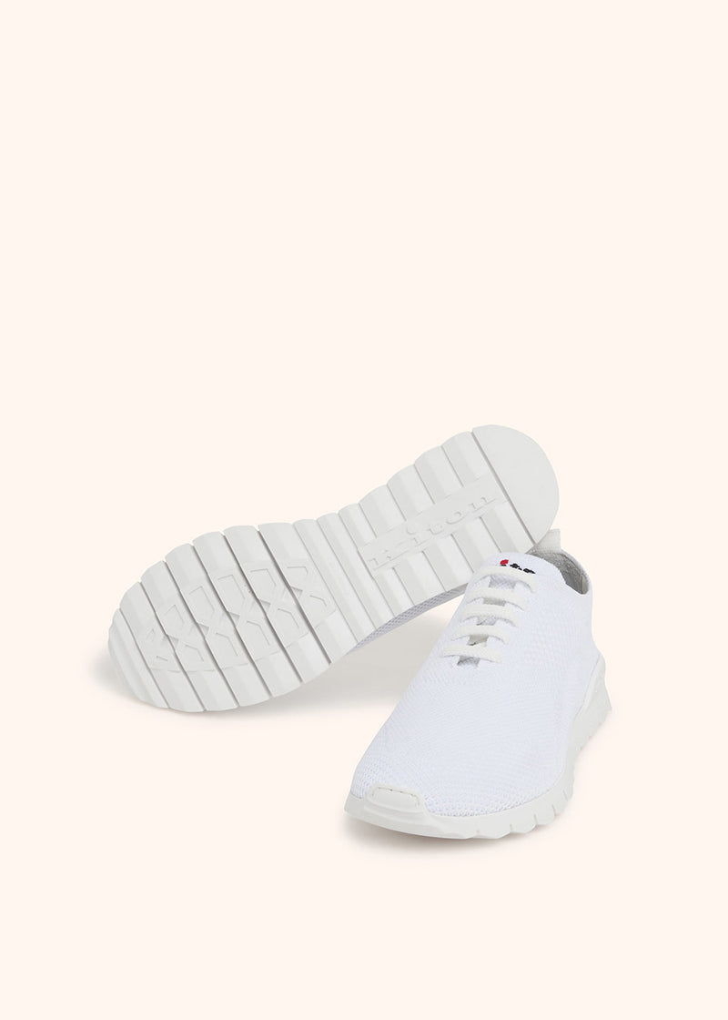 Kiton white sneakers shoes for man, in cotton 3