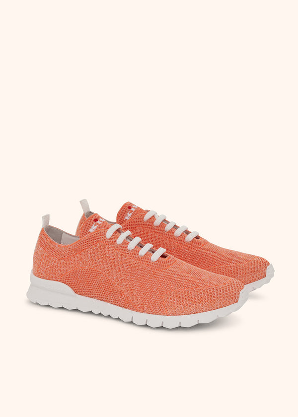 Kiton orange sneakers shoes for man, in cotton 2