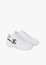 Knt white/black sneakers shoes in calfskin 2